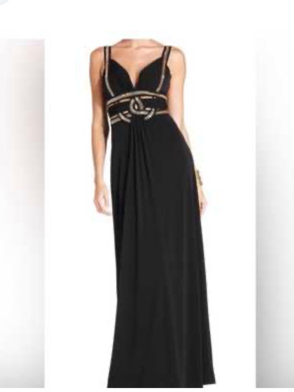 NWT Guess brand Black Label Desiree Elegant Black Dress Gold Trim Accents size 2